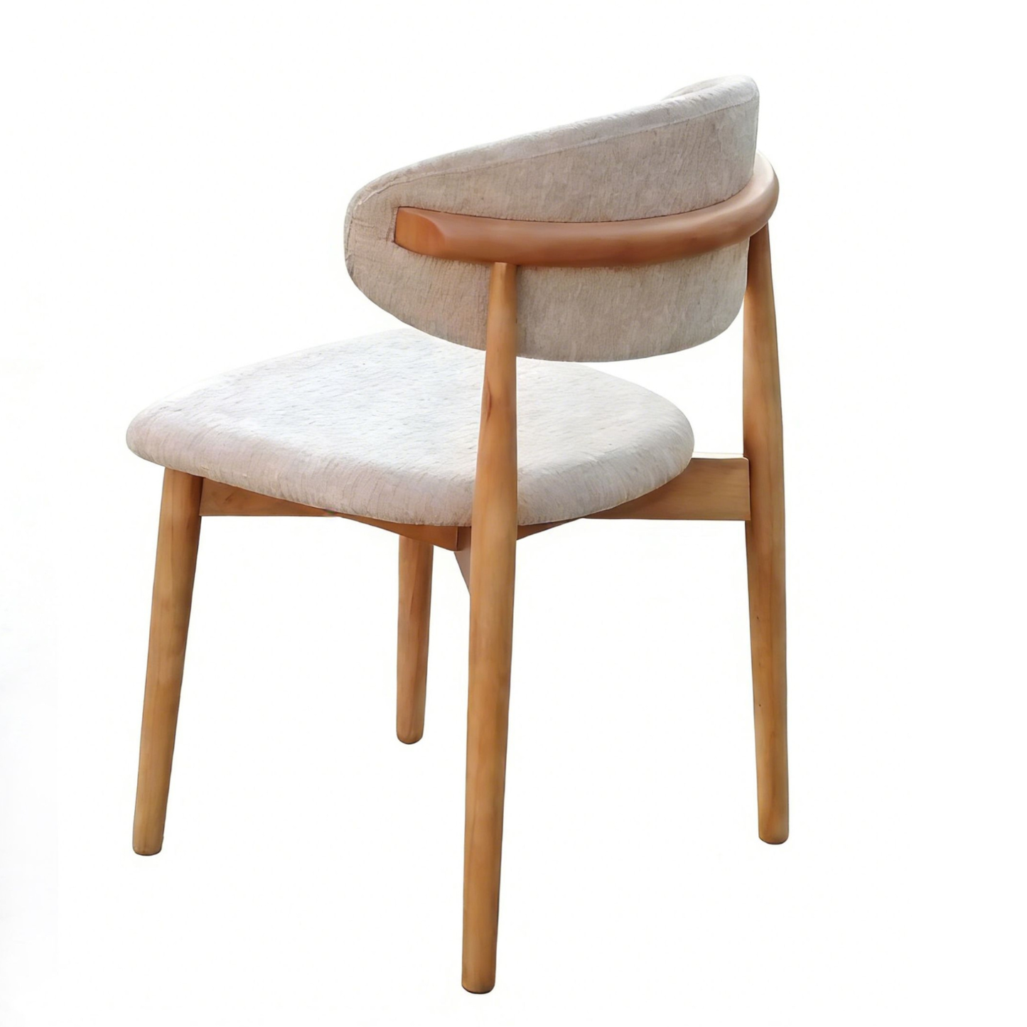 Esszimmerstuhl WREN mit Rückenlehne und gepolsterte Sitzfläche Beige